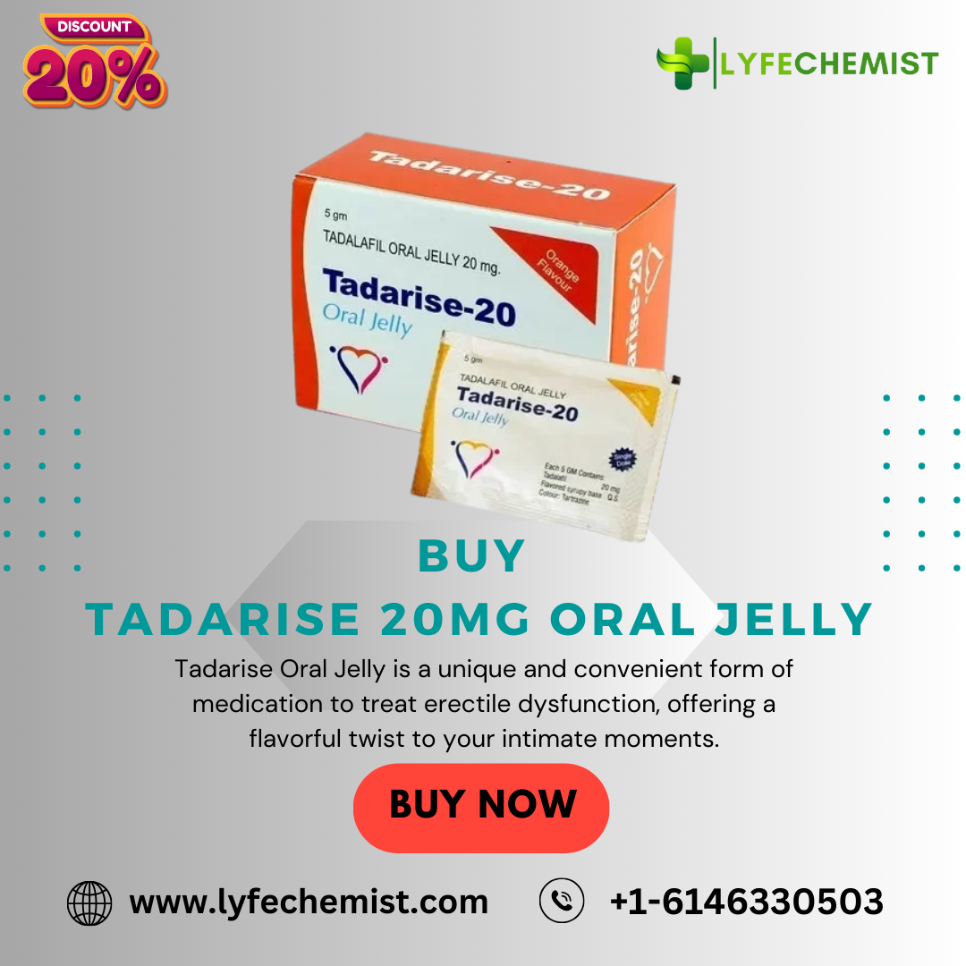 Order Tadarise 20 mg Oral Jelly Online at Street Price With Credit Card / PayPal